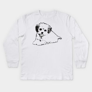 Maltipoo Face Design - A Moodle Christmas Gift Kids Long Sleeve T-Shirt